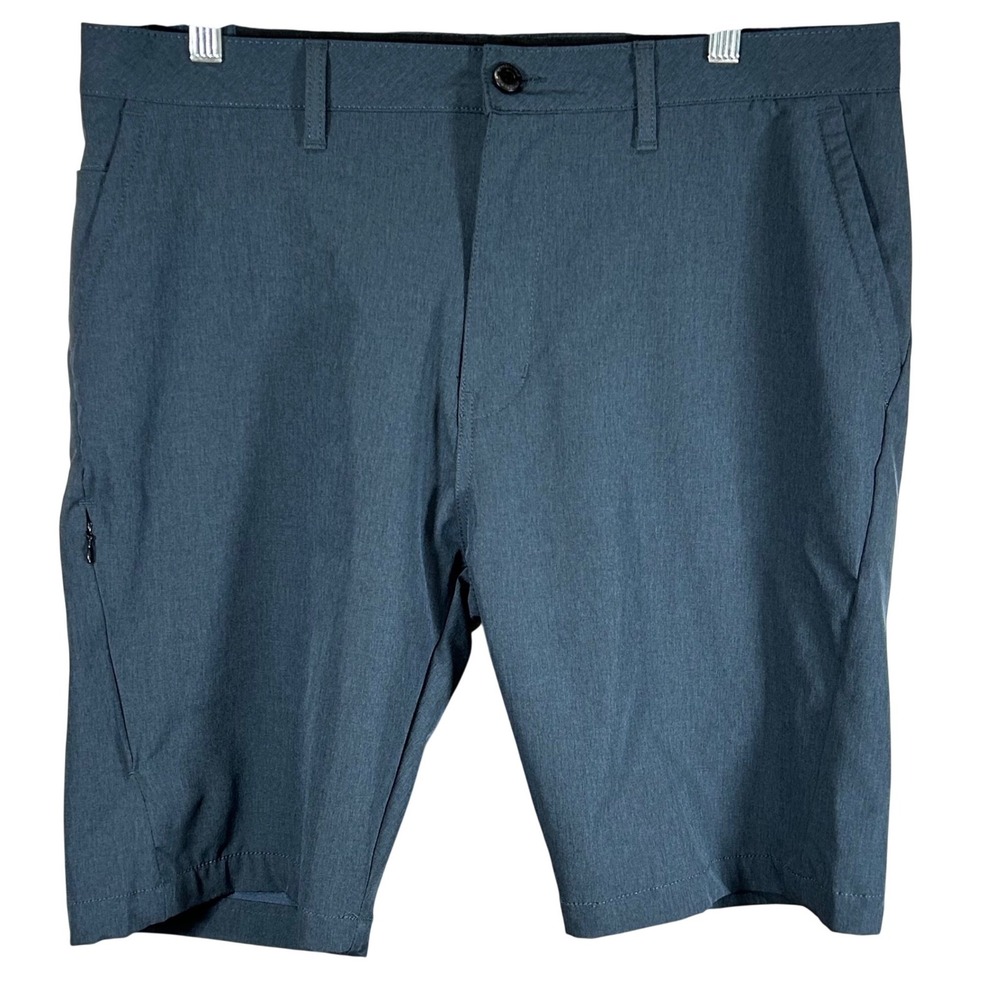Kenneth Cole New York Mens Hybrid Shorts 36 Blue Grey Stretch Performance Tech